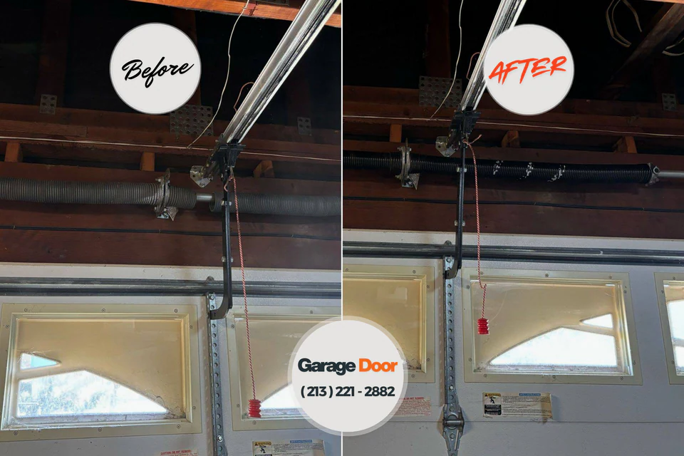 Before and after: garage door repair Cedar Knolls, NJ